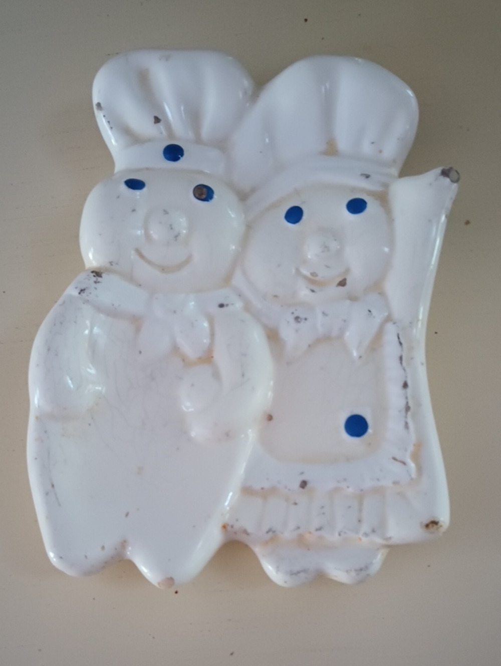 2/$20 Vintage White Pillsbury Dough Boy Couple Wall Accent